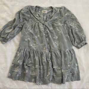 Holding Horses grey, loose fitting mini dress. Large